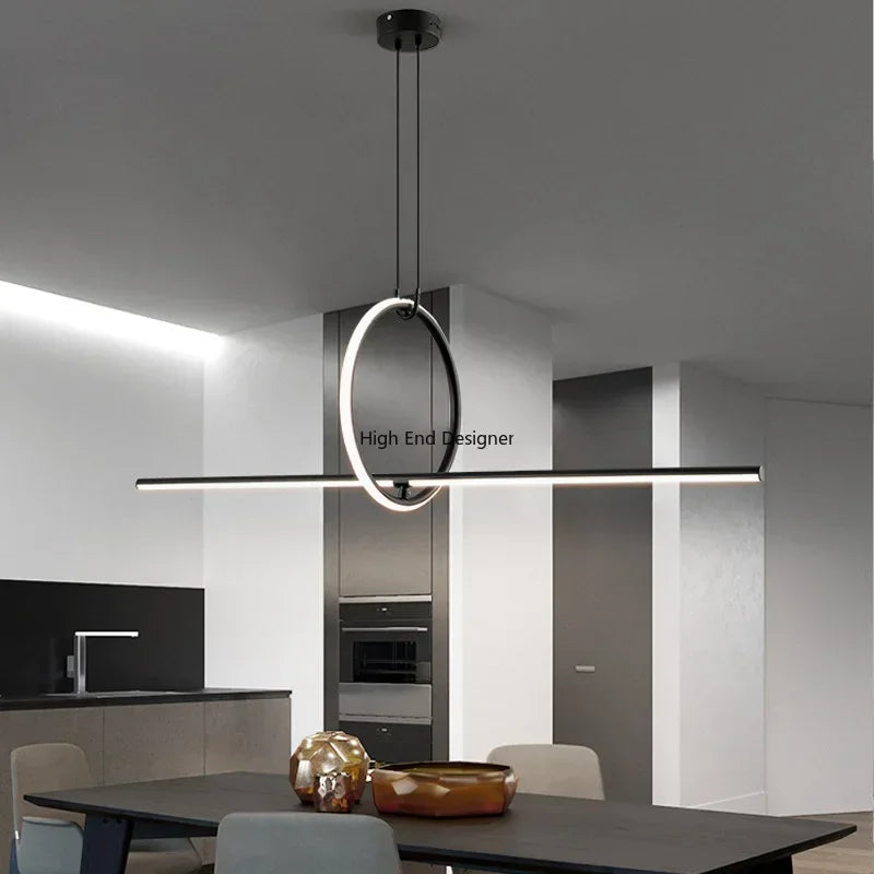 suspension led moderne minimaliste avec télécommande pour intérieur