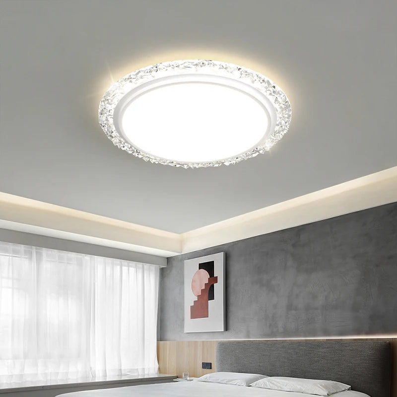 lustre moderne simple en cristal led de luxe