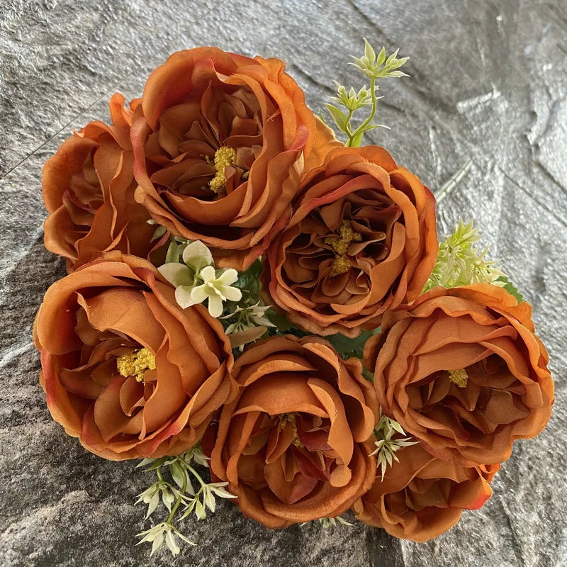 bouquet de roses en soie pour mariage et décoration intérieure