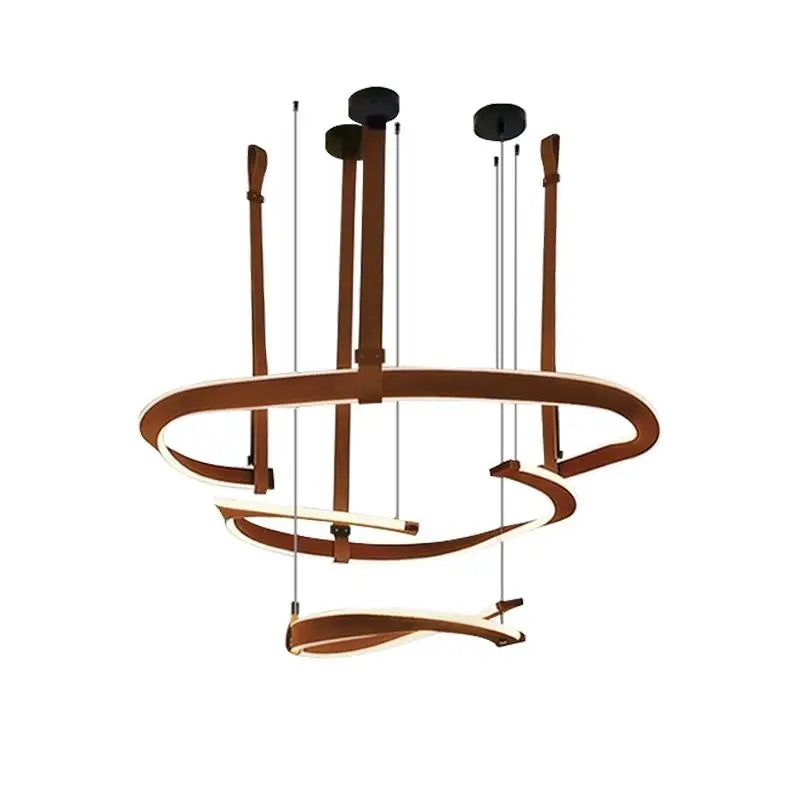 Modern leather Led chandelier dimmable dining room, living room, bedroom, hall chandelier, home decoration lighting fixture