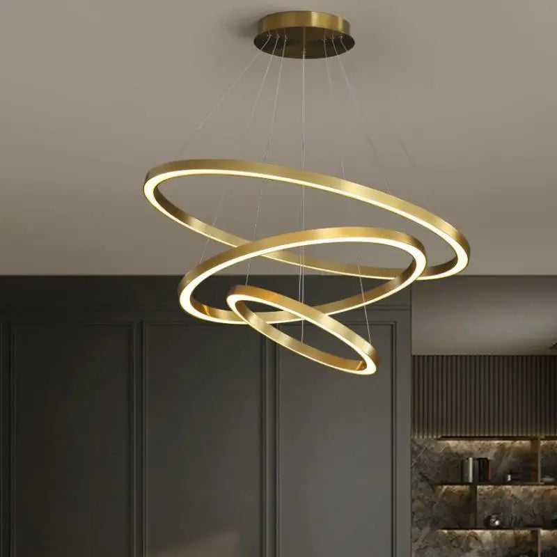 lustre led nordique circulaire pour décoration intérieure luxueuse