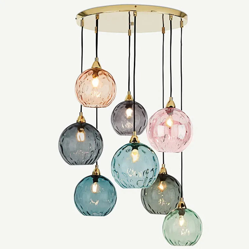 lustre boule de verre moderne grain d'eau luminaire suspendu nordique