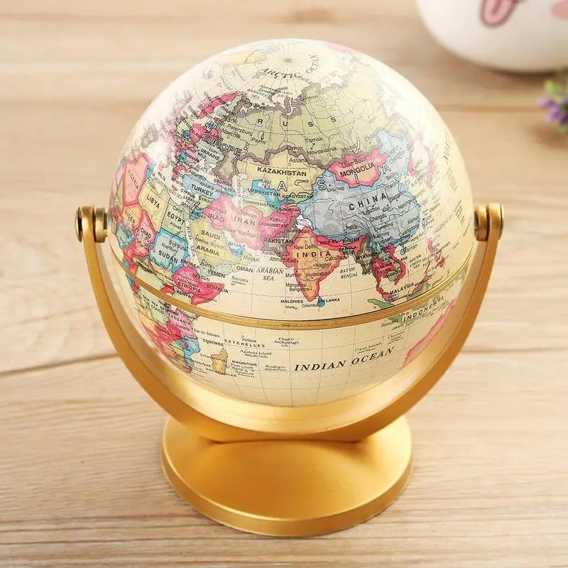 globe rétro 360 degrés carte du monde décoratif éducatif