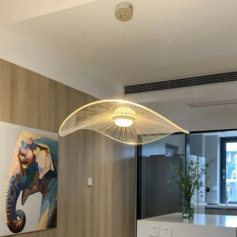 lustre nordique led acrylique design vagues postmoderne