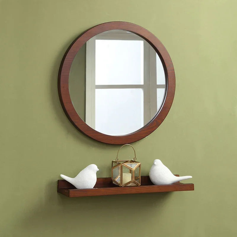 miroir vintage mural en bois de frêne pour salle de bain