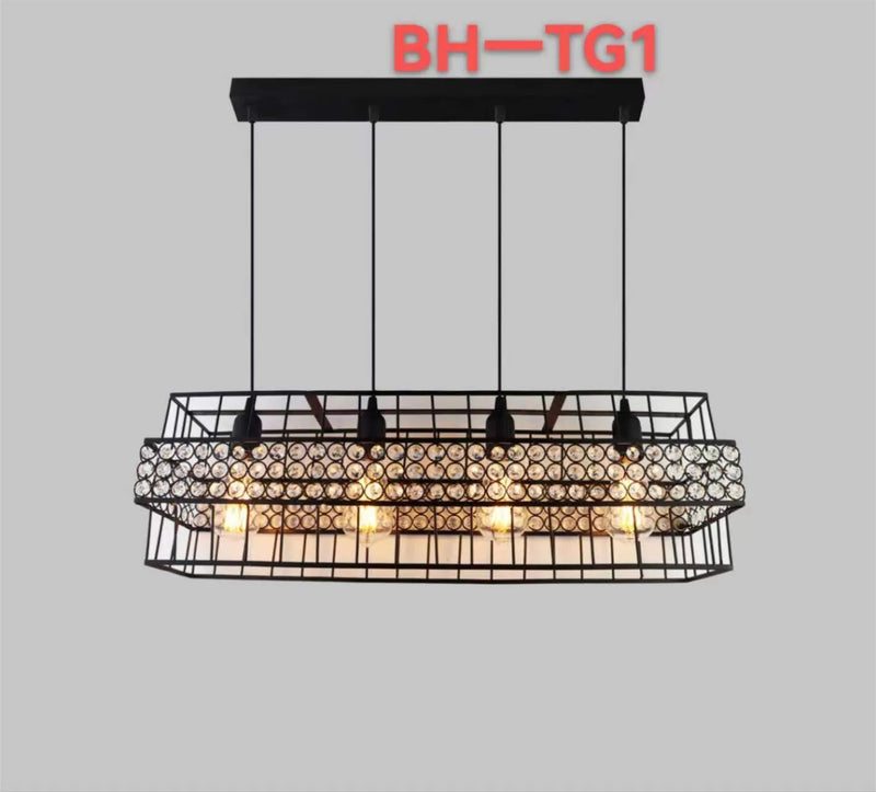 Loft Industrial Style Hexagonal Iron Art Dining Room Chandelier Retro Living Room Bedroom Lamp Bar Edison Creative Lamps