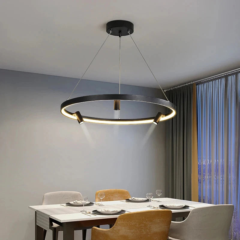 suspension LED en forme de cercle style nordique moderne