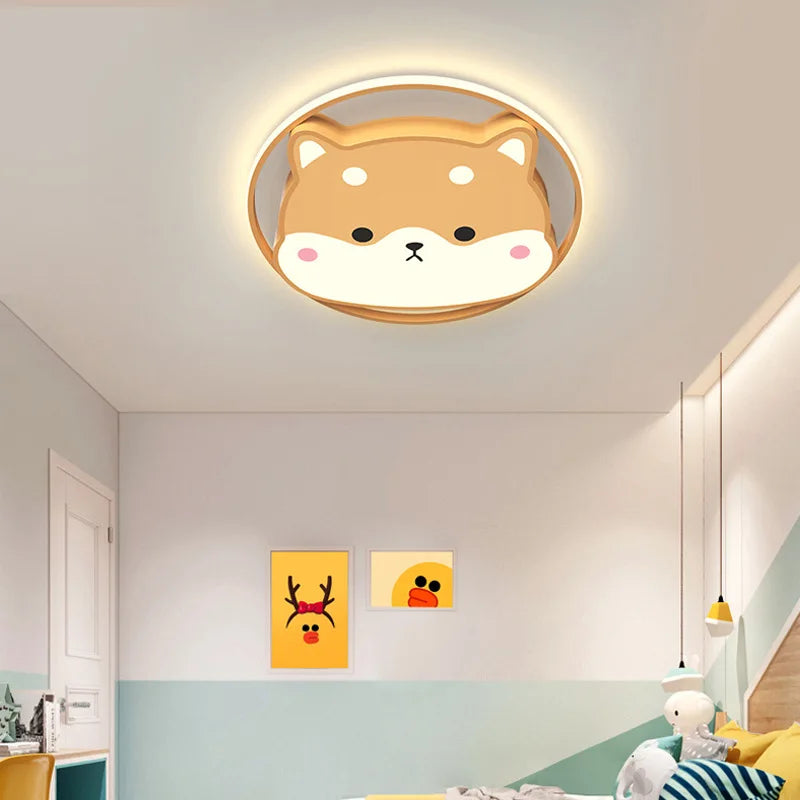 plafonnier mignon shiba inu husky et canard pour chambre enfant