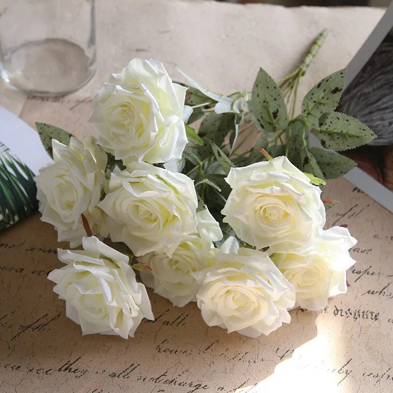 fleurs de roses artificielles bouquet décoration pour la maison et bureau