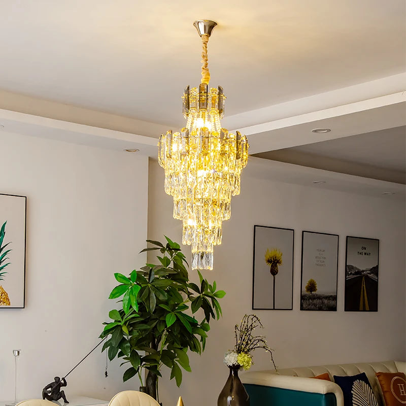 lustre en cristal design contemporain pour intérieur élégant