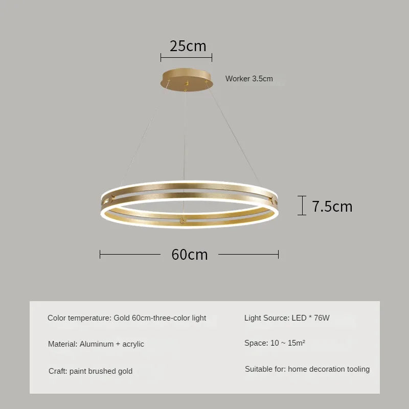 lustre circulaire moderne design créatif pour intérieur lumineux