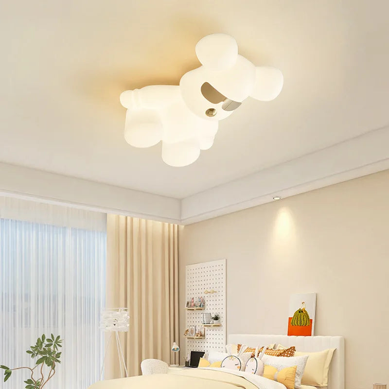 plafonnier ours blanc design moderne pour chambre d'enfant