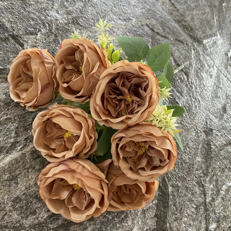 bouquet de roses en soie pour mariage et décoration intérieure