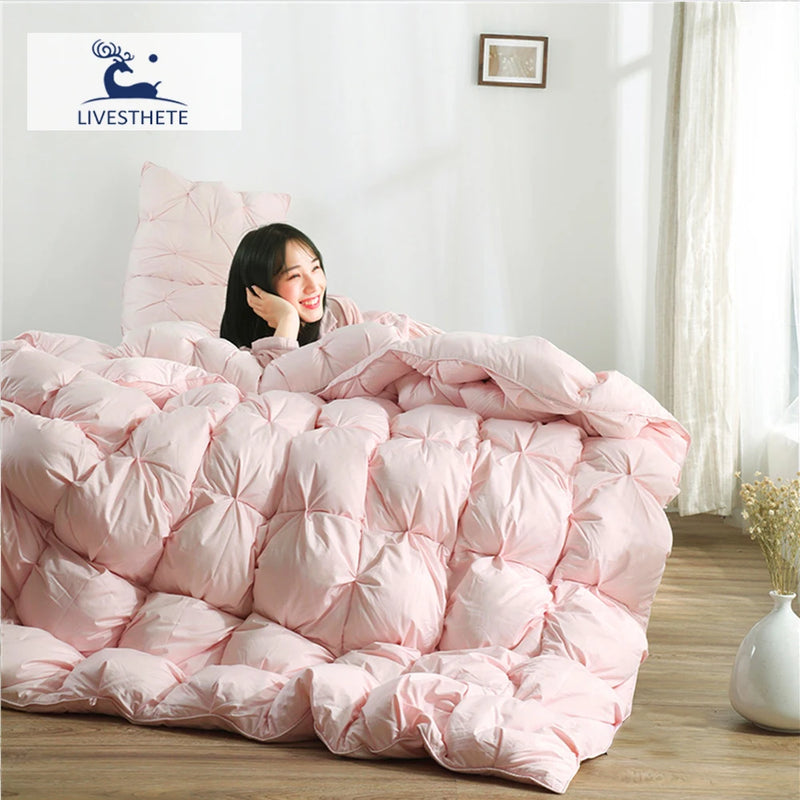 couette 100 pourcent duvet d'oie design 3d hiver douillette confortable