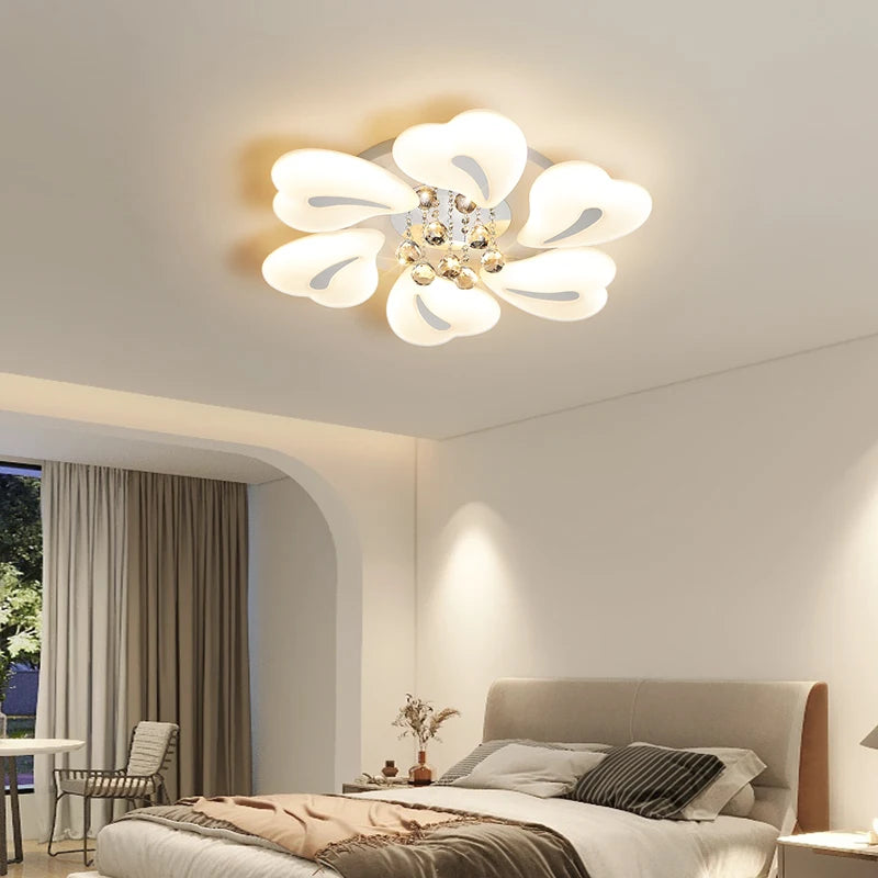 lustre en cristal de luxe avec éclairage led pour intérieur