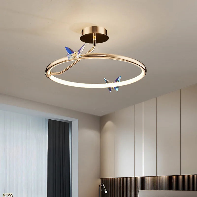 lustre led papillon avec cordon réglable pour décoration intérieure