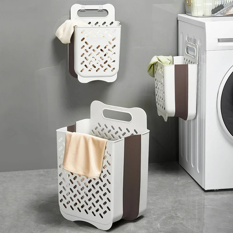 panier de rangement pliable à suspendre pour linge sale