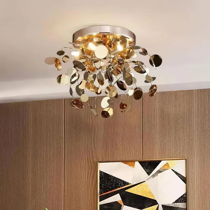 Modern personality G9 stainless steel bedroom ceiling lights Nordic living room, dining room, kitchen decorative ceiling lights