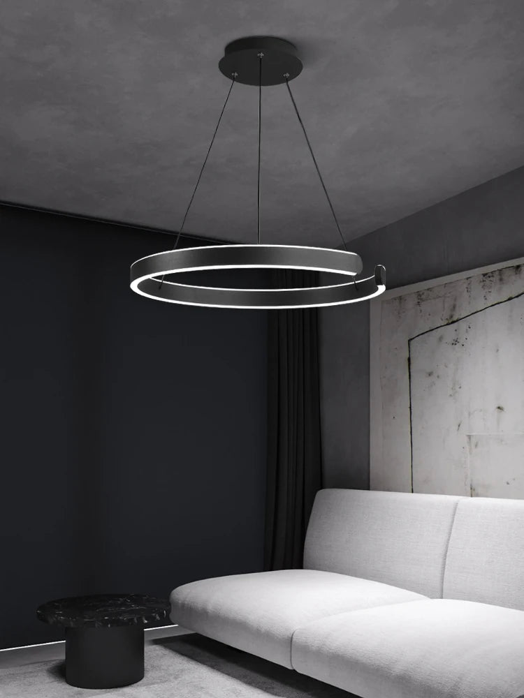 lustre moderne minimaliste nordique anneau lumière luxe