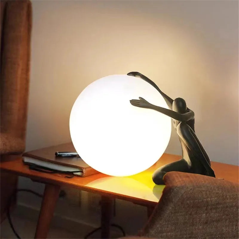 lampe de table créative design ballon humanoïde artistique