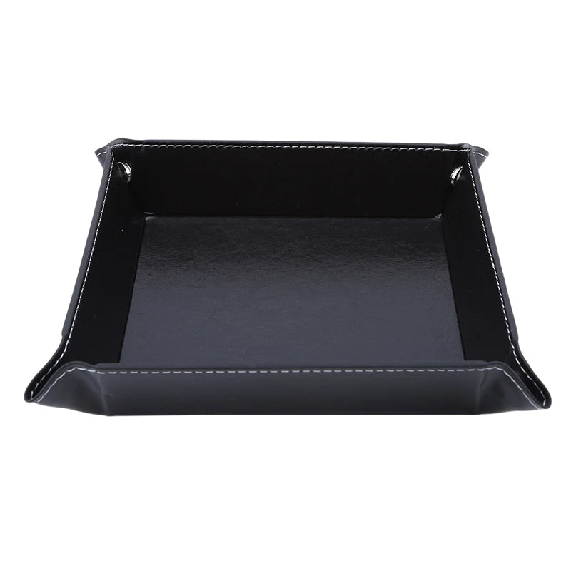 plateau pliable en cuir pour rangement divers et accessoires