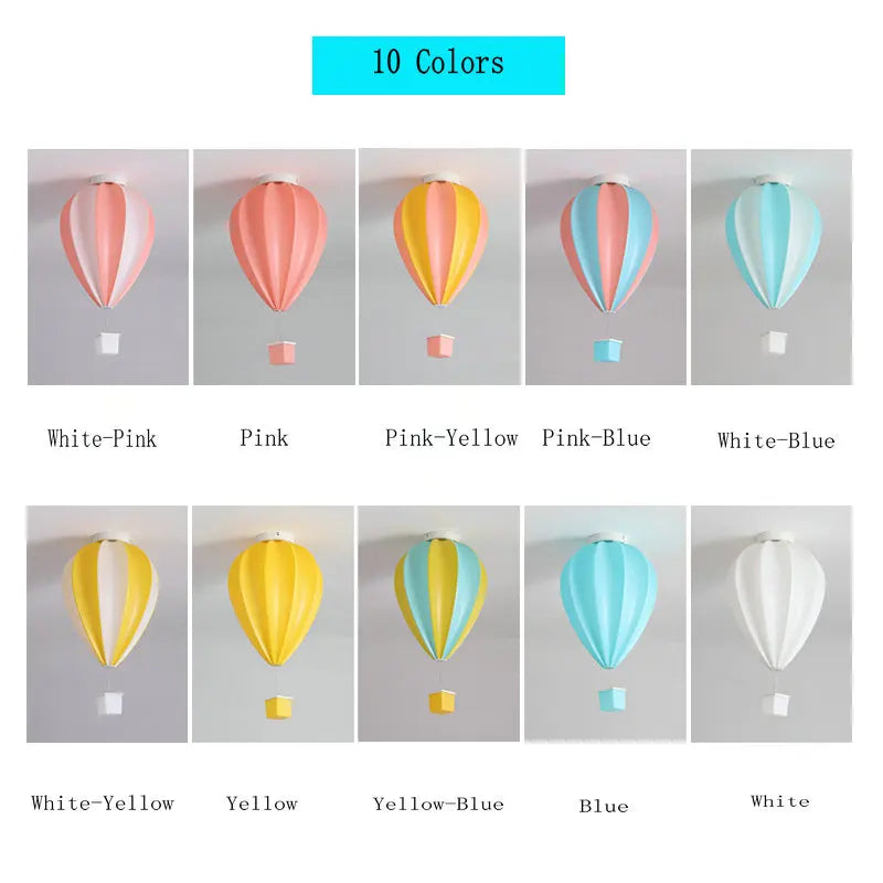 Kids Children's Ceiling Chandelier Light Air Ballon Design Remote Control LED Pendant Chandelier Lamps White Pink Yellow Blue