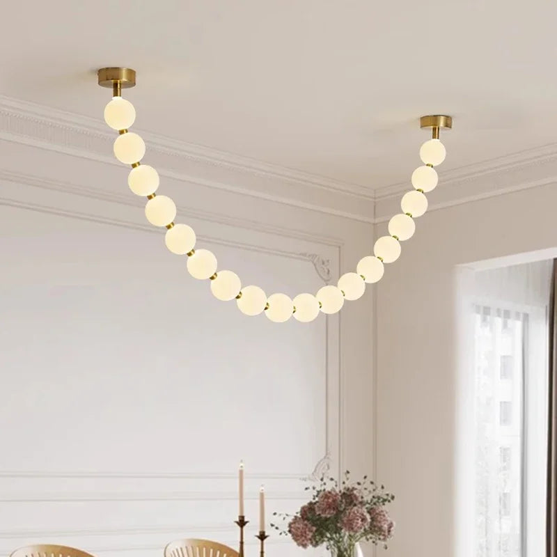 lustre design perles nordiques led pour décoration maison