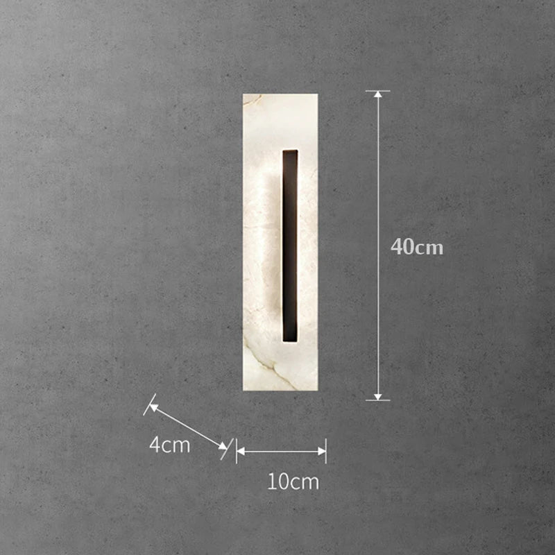 40CM High Natural Marble Wall Lamp Led Postmodern Living Room Bedroom Home Decor Light Luxury Bedside Hallway Sconce