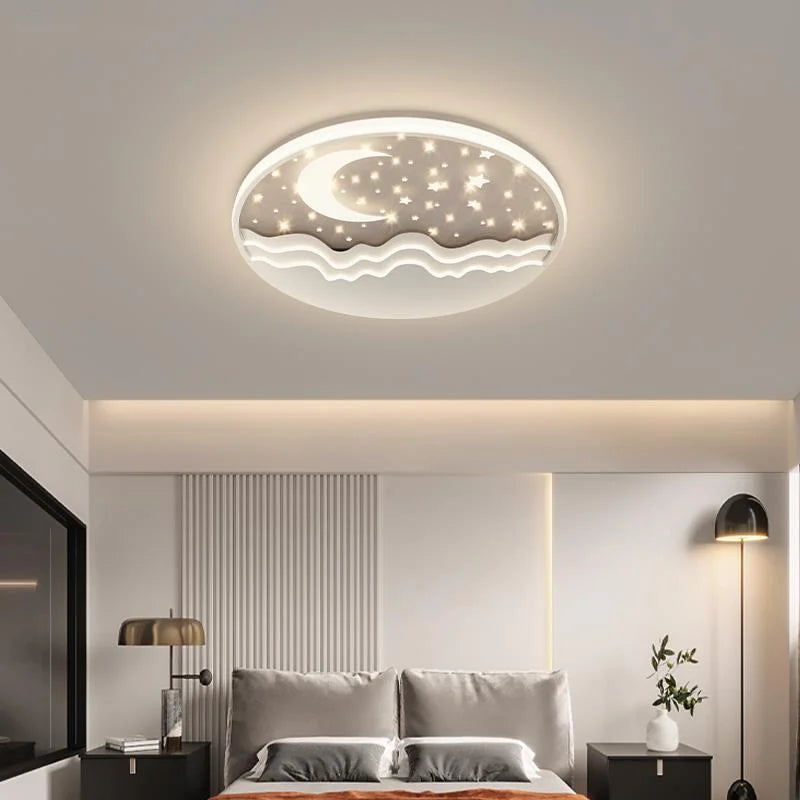 Modern Circular LED Chandelier Installed On The Ceiling, Interior Bedroom, Living Room Decorative Light, Creative Lighting