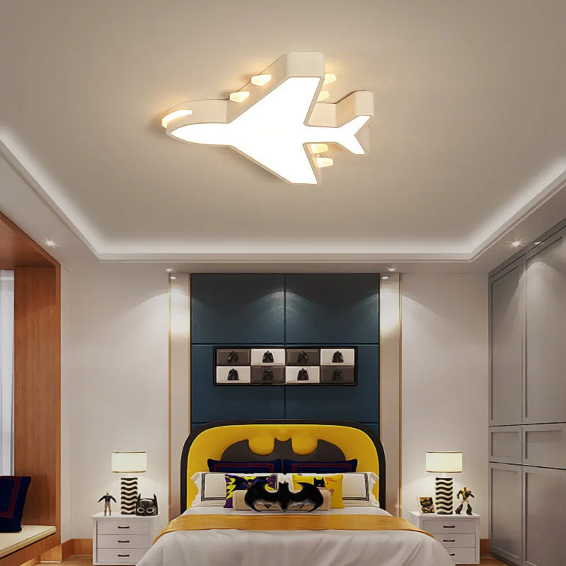 lampe plafond moderne à leds forme avion pour intérieur