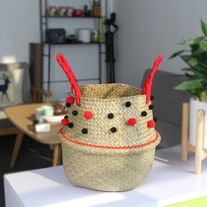 panier en osier tressé pour rangement et décoration polyvalente