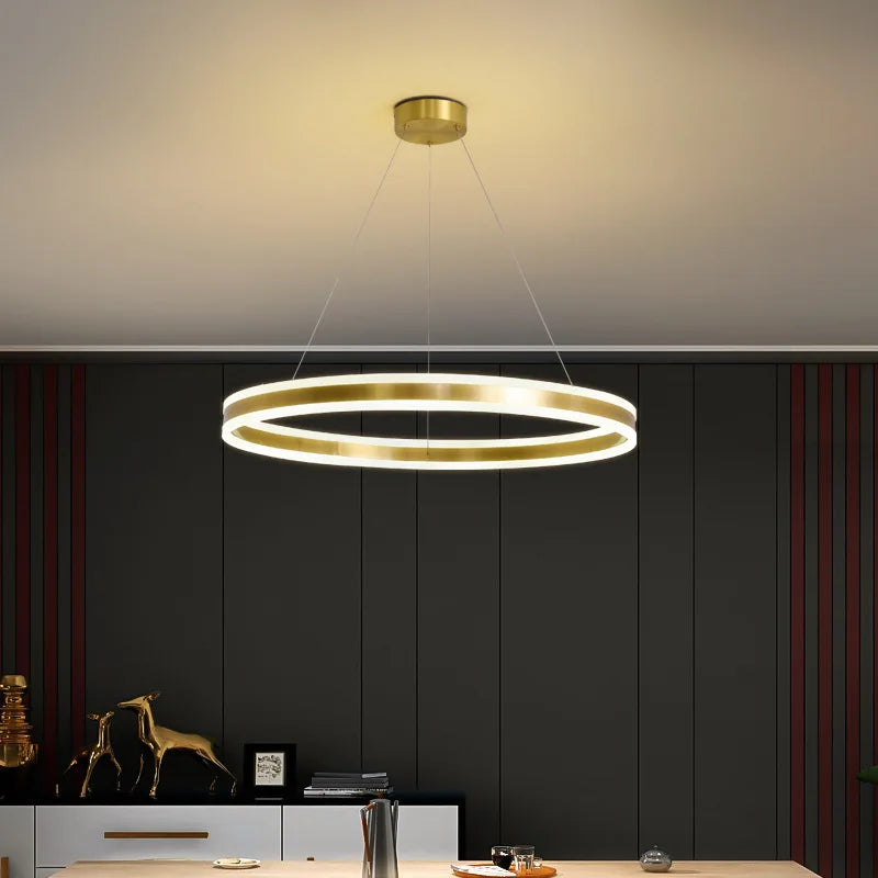 lustre circulaire à led design avec intensité variable pour intérieur