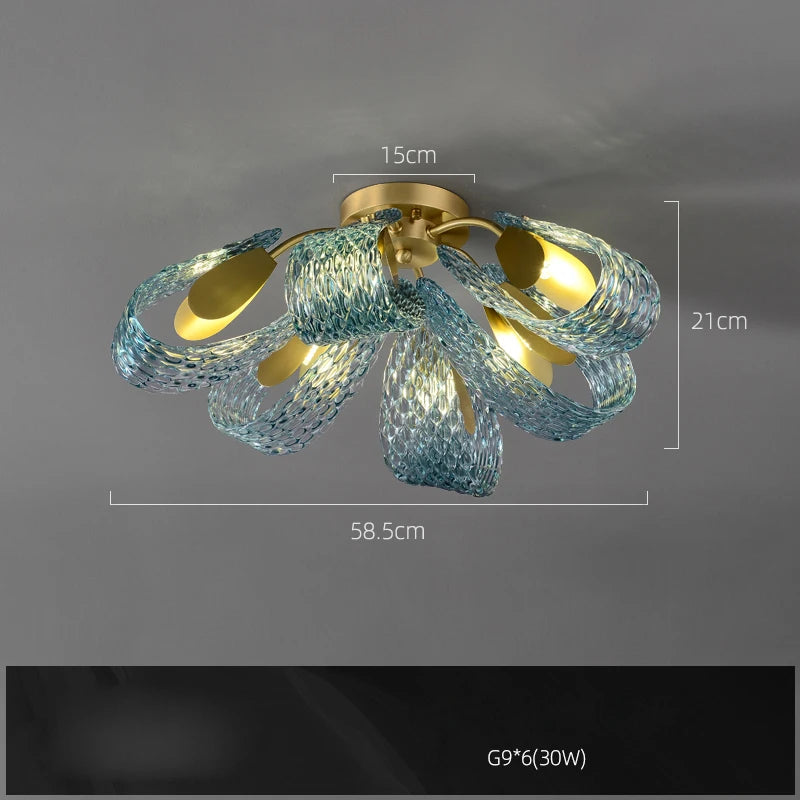 lustre en verre cristal LED pour un éclairage élégant