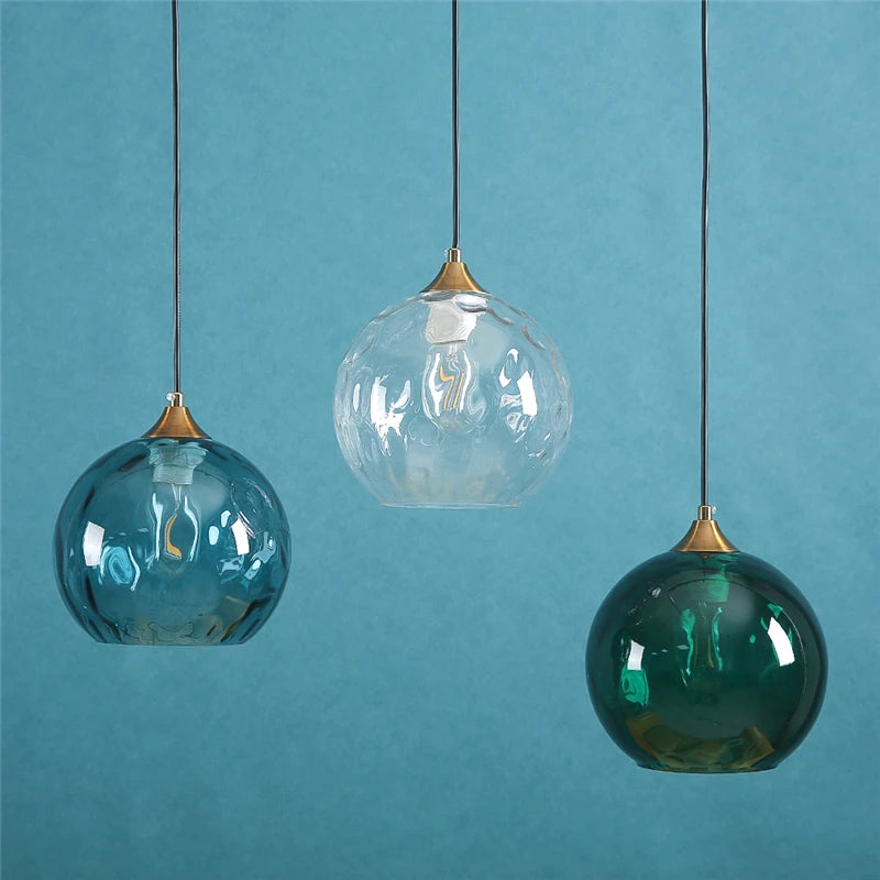 lustres modernes en verre minimalistes design nordique led