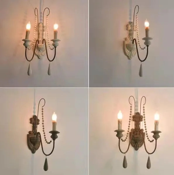 American French wall lamp, rural retro living room, dining room, bedroom, corridor, staircase decorative lighting fixtures