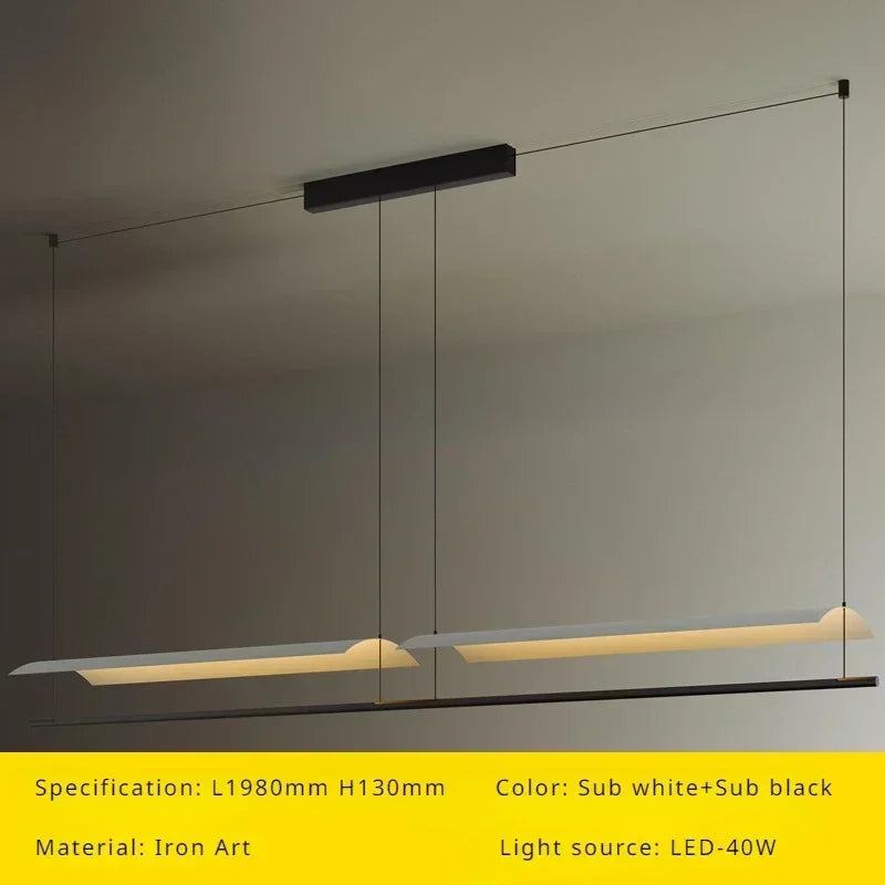 lustre suspendu moderne nordique éclairage design long et simple