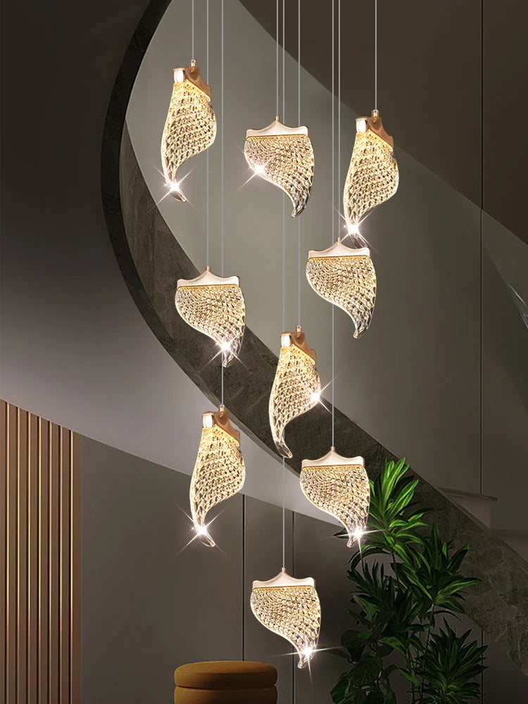 lustre moderne à led éclairage suspendu design pour espace contemporain