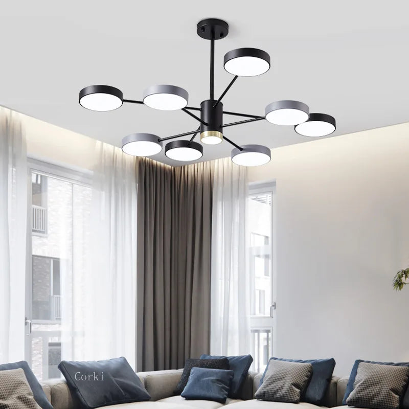 lustre moderne à leds pour intérieur décoratif maison