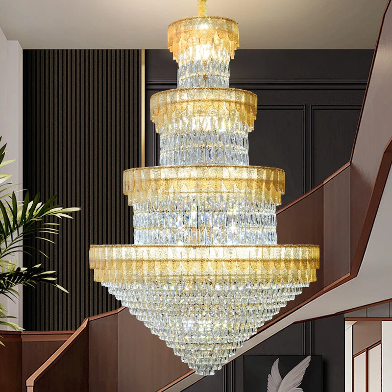 lustre luxe cristal design contemporain pour salon et hôtel