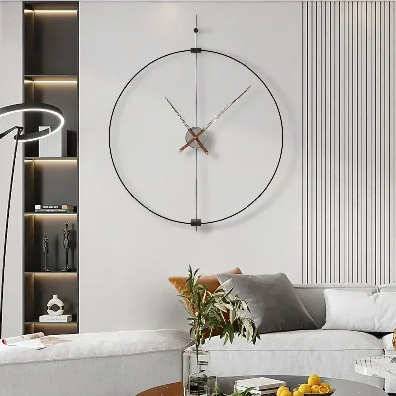 horloge murale silencieuse design en bois pour décoration moderne