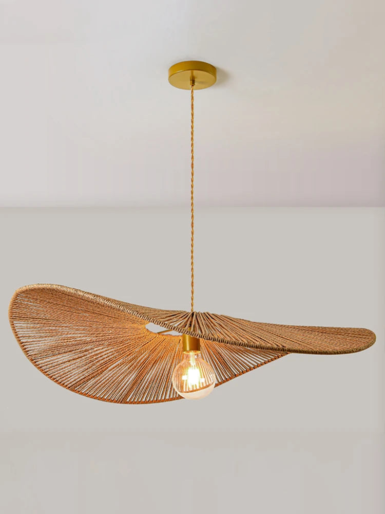 lustre nordique en paille pour décoration moderne intérieure