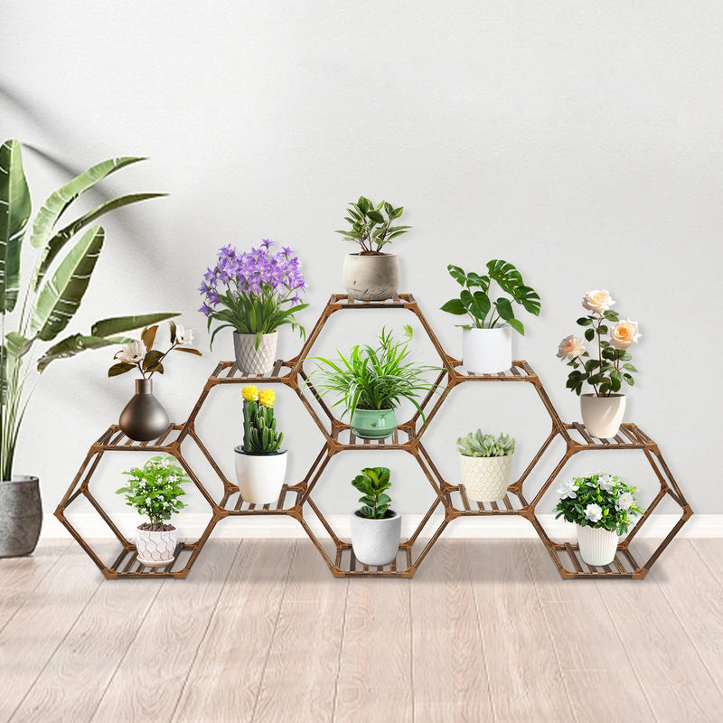 étagère à plantes en bois moderne pour jardin extérieur