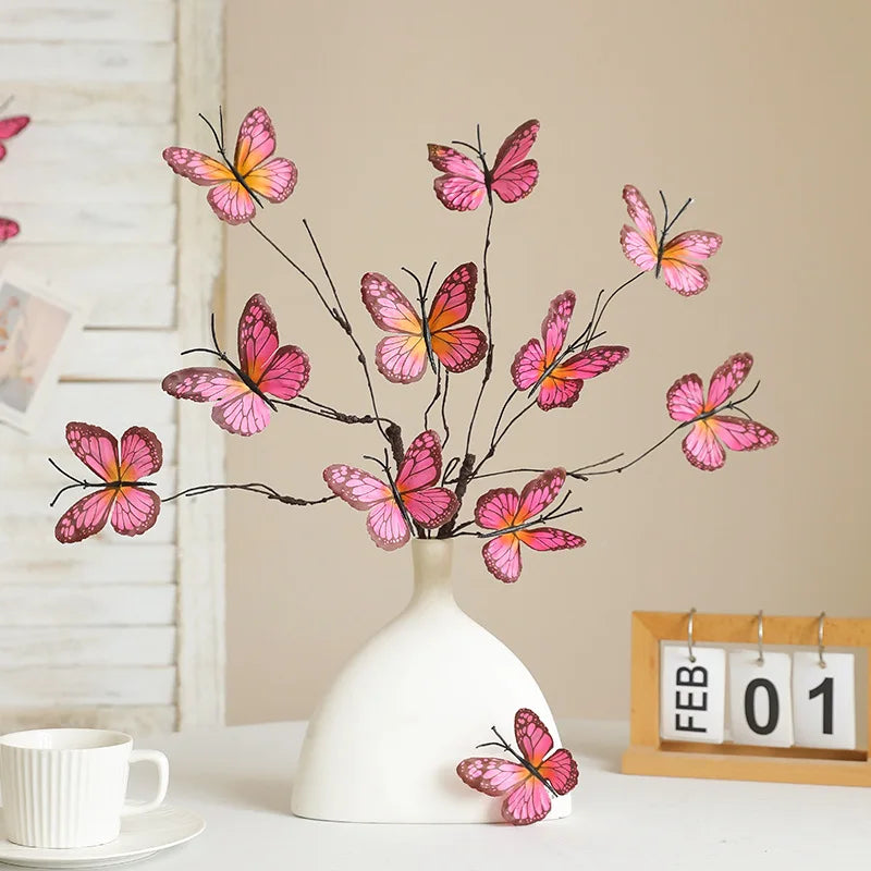 branche de fleur de papillon artificielle pour décoration créative et mariage