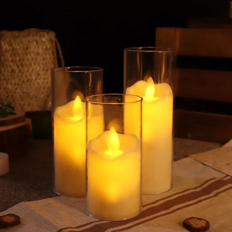 lot de 6 bougies led sans flamme en verre pour mariage et noël