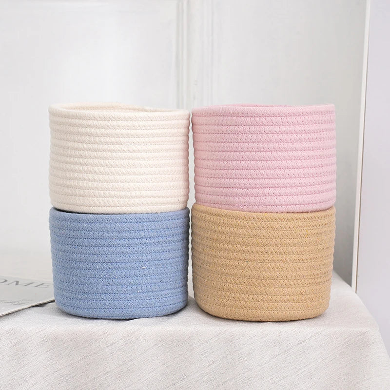 paniers de rangement en corde de coton pour jouets et objets divers