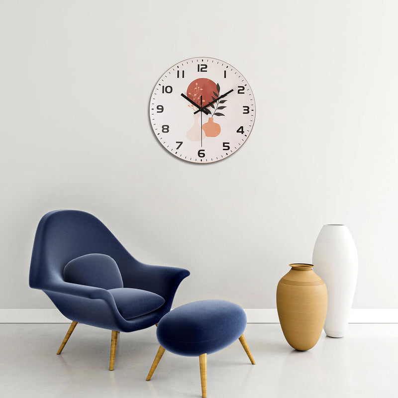 horloge murale en bois moderne pour décoration intérieure silencieuse