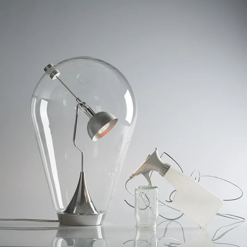 lampe de bureau magnétique moderne en verre transparent réglable