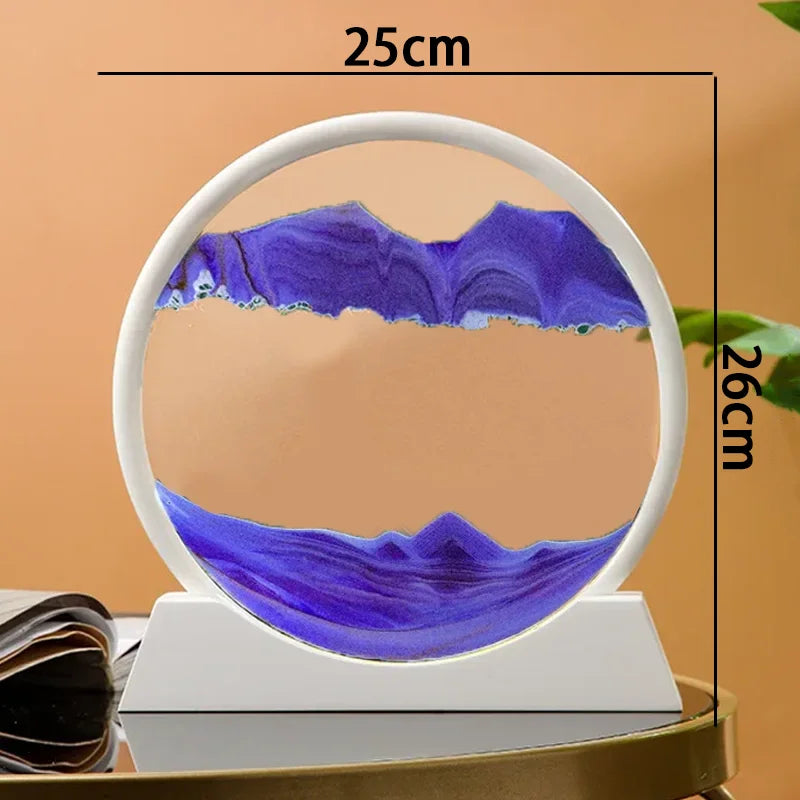 sablier en verre 3d paysage de sable en mouvement décoration artistique