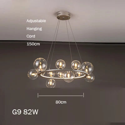 lustre en verre design moderne avec bulles pour intérieur élégant