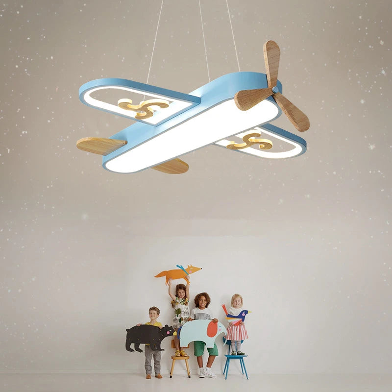 plafonnier en bois minimaliste avion pour chambre d enfants